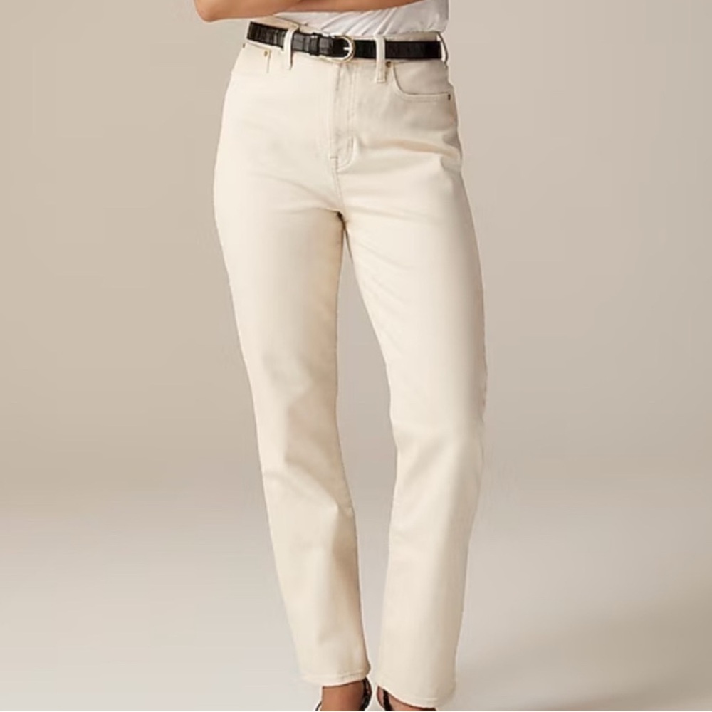 J. Crew Women's Straight Leg Cream Jeans